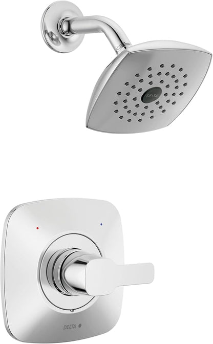 Delta Modern 14 Series Shower Faucet Set, Chrome Shower Head and Handle Set, Valve Trim Kit, Chrome T142339-PP (Valve Not Included)