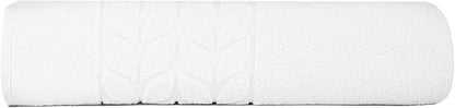 BAGNO MILANO Organic Turkish Cotton Bath Towels, Luxury Jacquard Collection, Certified Organic Highly Absorbent, Soft-Plush Towel Set (White, Bathsheet)