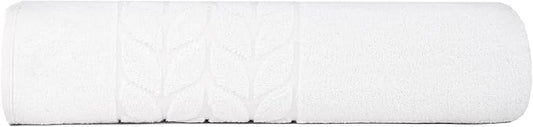 BAGNO MILANO Organic Turkish Cotton Bath Towels, Luxury Jacquard Collection, Certified Organic Highly Absorbent, Soft-Plush Towel Set (White, Bathsheet)