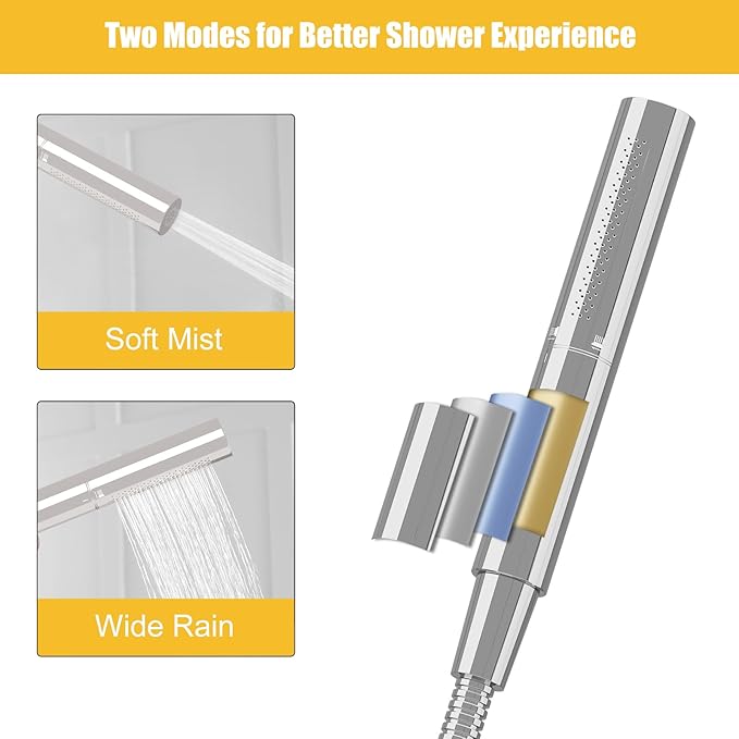BESy Freestanding Bathtub Faucet Tub Filler Free Standing Floor Mount Stand Brass Bathroom Tub Faucets with 2 Function Hand Sprayer Shower Handheld Wand Swivel Spout, Polished Chrome Finish