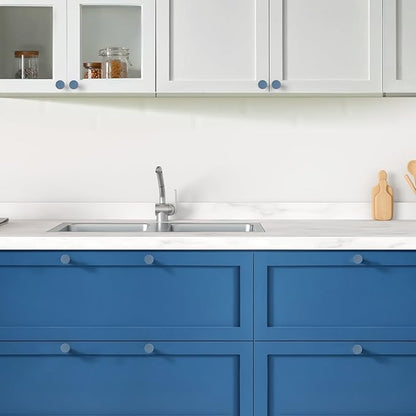 Ravinte 1 Pack Cabinet Knobs Light Blue Kitchen Cabinet Knobs Round Dresser Drawer Pulls Closet Door Pulls 1-1/5 Inch