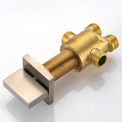 Roman Tub Faucet with Hand Shower, Waterfall Tub Filler Deck Mount Brushed Nickel, SUMERAIN
