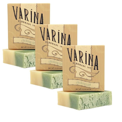 Natural Cucumelon Bar Soap - Gentle Cleansing for Sensitive Skin, Fruity - 3 Pack