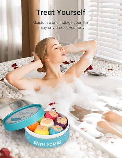 Aofmee Bath Bombs, 14 Bath Bombs for Women, Handmade Bathbombs for Kids Girls, Mothers Day Gifts for Mom, Spa Relaxation Gift for Her, Birthday Valentines Christmas Gifts for Women Who Have Everything