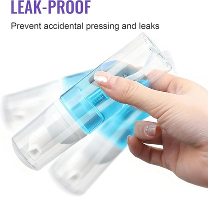 5 Pack 2 oz Travel Foam Pump Bottle, 60 ml Foam Dispenser, Clear PET Foaming Pump Bottle for Hand Soap, Shampoo, Hair Mousse, Self-tanner, Facial Cleansers (5, Multi-color)