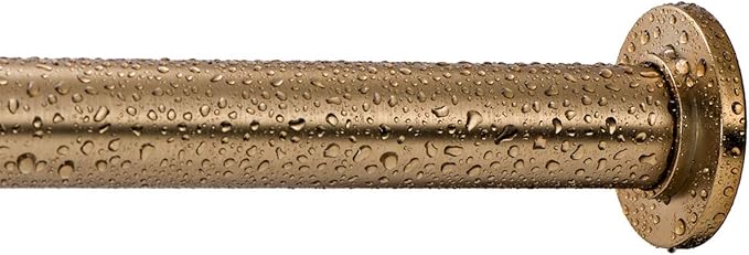 Ivilon Tension Curtain Rod - Spring Tension Rod for Windows or Shower, 24 to 36 Inch. Warm Gold