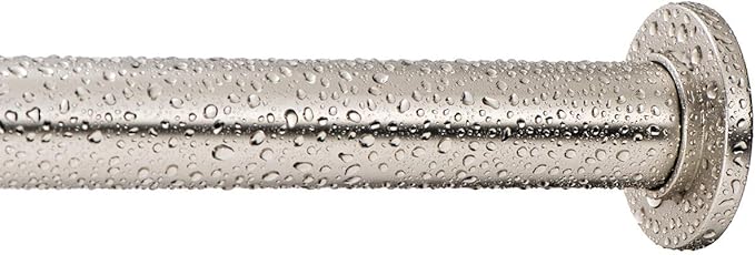 Ivilon Tension Curtain Rod - Spring Tension Rod for Windows or Shower, 36 to 54 Inch. Satin Nickel