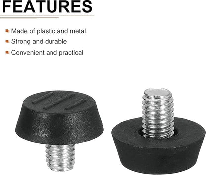 M8x10x22mm(DxLxOD) Screw on Furniture Glide Leveling Feet - 12Pack - Good for Furniture - Adjustable Thread Furniture Levelers - Black