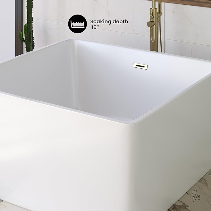 Voltaire 47" Square Freestanding Bathtub
