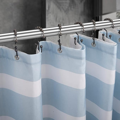 Titanker Shower Curtain Hooks Rings, Rust-Resistant Metal Double Glide Shower Hooks for Bathroom Shower Rods Curtains, Set of 12 Hooks - Bronze