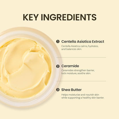 ONGREDIENTS Deep Calming Cream | Daily Face Moisturizer for Dry, Sensitive Skin | Centella Asiatica, Ceramide, Soothing, Skin Barrier, Hydrating | Fragrance-Free, Korean Skincare 1.69 fl Oz