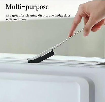 Crevice Cleaning Brush with Stainless Steel Handle – Long Handle Gap Scrubber for Bathroom, Kitchen, Tile, Grout, and Baseboard Cleaning