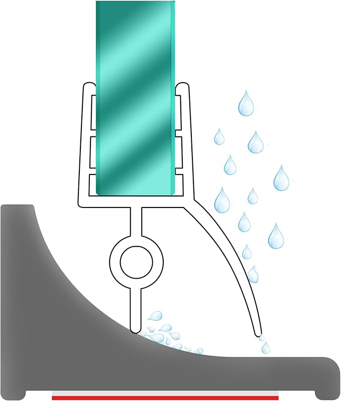 39Inch Shower Threshold Water Dam, Self-Adhesive Silicone Shower Barrier Water Stopper Shower Door Bottom Seal Strip Shower Splash Guard for Bathroom Kitchen Bathtub