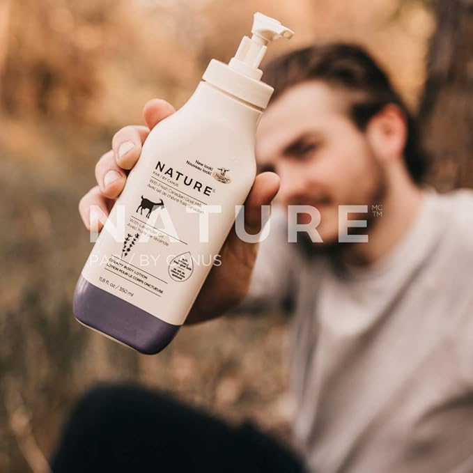 Nature by Canus Lavender Goat Milk Body Lotion, 11.8 oz - Creamy Moisturizer for Sensitive, Dry Skin, Rich in Vitamins A, B3, Zinc & Selenium