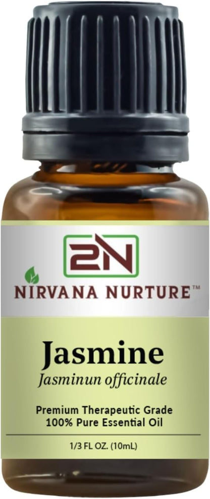 Jasmine Essential Oil 100% Pure Premium Therapeutic Grade, Undiluted - Aromatherapy Diffuser for Calm and Relaxation, Skin Care, Hair Care