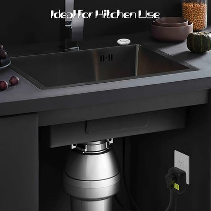 Garbage Disposal Air Switch Kit Sink Top Waste Disposal Long Stainless Steel Brushed Nickel On/Off Air Button Food and Waste Disposals Part by Etoolcity, UL Listed