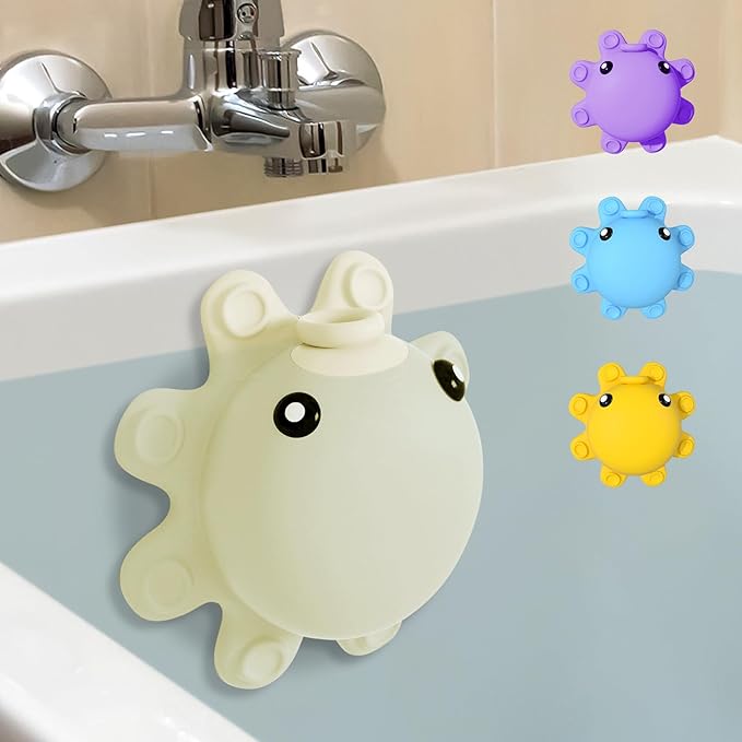 Bathtub Overflow Drain Cover - Tub Soak Bath Cover, Adds Inches of Water for Deeper Bath (White)