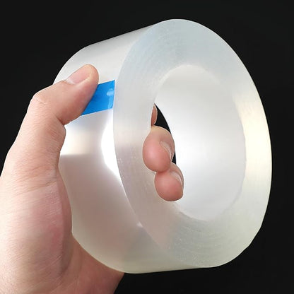 Transparent Weather Sealing Tape, Clear Draft Isolation Film Tape for Door Draft Stopper, Adhesive Tape for Doors, Windows and Shower Glass Gaps - No Residue (2 Inch x 66Ft)