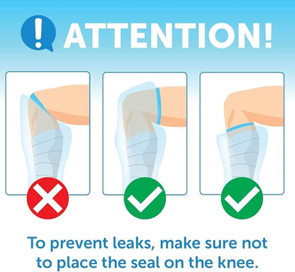 100% Waterproof Cast Covers for Shower Leg - 2pk - Tight Seal - Reusable Adult Half Leg Cast Protectors - Knee, Ankle, Foot - After Surgery Bandage and Dressing Cast Bag for Wounds and Burns