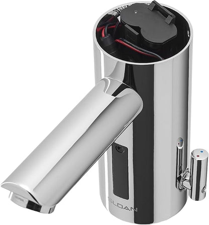 Sloan Optima EAF-275 Sensor Activated Solar Touch-Free, Commercial Grade with Mounting Hardware - 0.5GPM Solar Powered, Deck-Mounted Mid Body, Polished Chrome Finish, 3335017