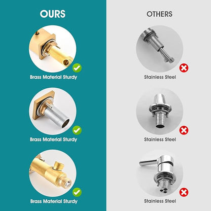 Brass Roman Tub Faucet with Sprayer, Deck Mount Bathtub Faucet with Hand Shower, 3 Hole Waterfall Faucet with 360 Spout, Single Handle Tub Filler with 8 GPM High Flow, Brushed Gold