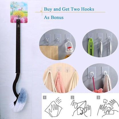 2 Pack Curved Toilet Bowl Brush Without Holder for Bathroom, Compact Toilet Brush Durable Under The Rim Household Deep Cleaning Brushes (Black Toilet Brush Without Holder)