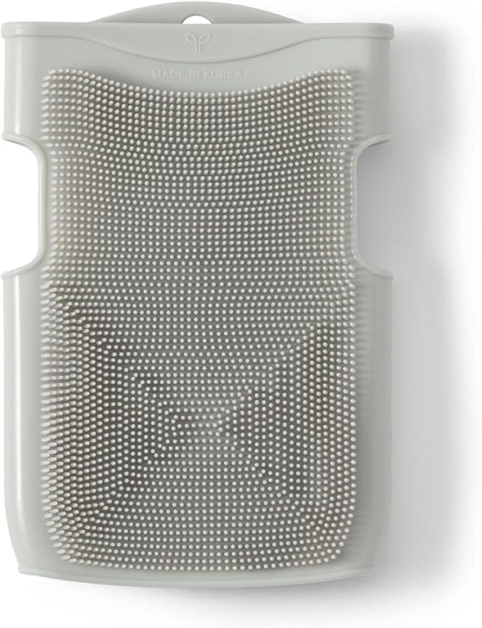 Innobaby Double Sided Silicone Massage Mitt Bath Scrubber Shower Brush & Scalp Massager/Gray