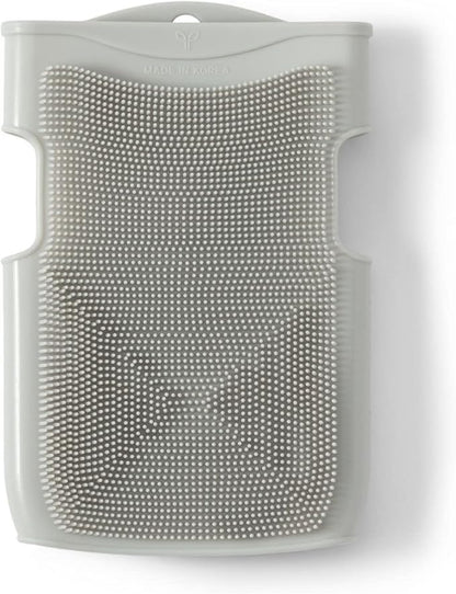 Innobaby Double Sided Silicone Massage Mitt Bath Scrubber Shower Brush & Scalp Massager/Gray