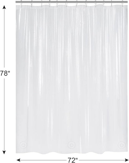 AmazerBath 78 Inch Shower Curtain Liner Clear Plastic, Long Shower Curtain Heavy Duty 8G, Premium PEVA Weighted Shower Curtains for Bathroom with 3 Big Stones and Grommets, 72x78 Inches