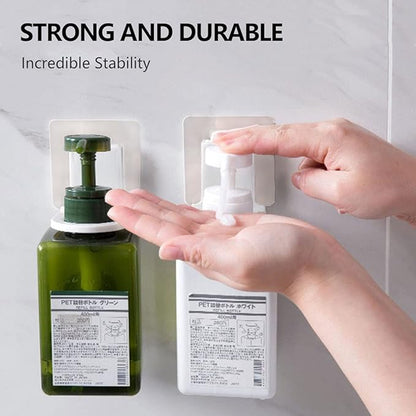 4 Pack Shower Gel Bottle Rack Hook Self Adhesive Wall Mounted No Drilling Shampoo Dispenser Bottle Holder Hook Hand Soap Dispenser Holder Liquid Soap Shower Holder for Wall Kitchen Bathroom