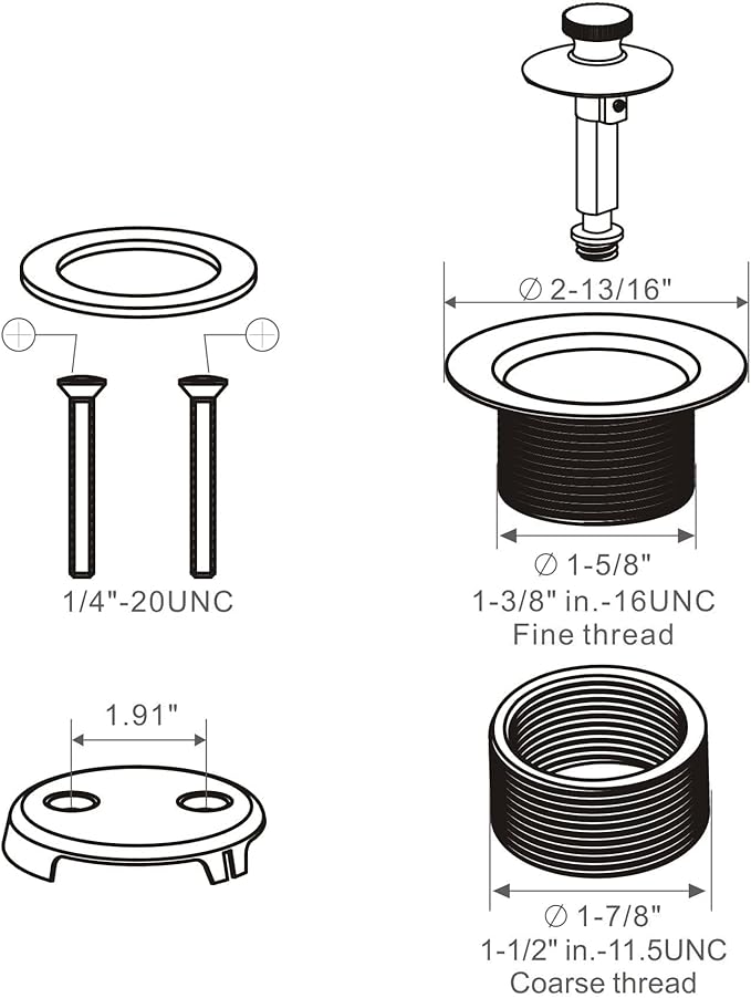 Chrome Polished Bathtub Tub Drain Conversion Kit Assembly, Wellup Lift and Turn Twist Tub Drain Trim Kit with Two-Hole Overflow Faceplate, Chrome Plated