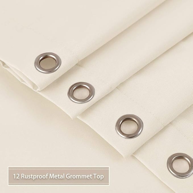 CAROMIO Hotel Quality 100% Waterproof Fabric Shower Curtain Liner with Magnets for Bathroom, 72x72 Inch, Ivory