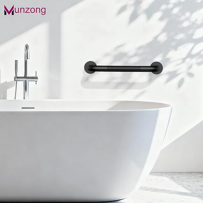 12 Inch Anti Slip Bathroom Grab Bar, 2 Pack Munzong Oil Rubbed Black Shower Grab Bar for Bathtubs, Knurled Handicap Balance Bar,Safety Hand Rail Support Elderly Senior