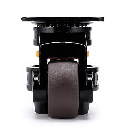 Skelang Leveling Machine Caster Model-80, Large Top Plate Leveling Wheel with Retractable NBR Pad for Heavy Workbench, Electric Equipment, Vending Machine, Total Loading Capacity 3300 Lbs, Pack of 4
