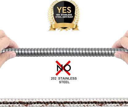 Shower Hose Extra Long 59 Inches Handheld Shower Head Hose with Brass Insert and Nut - Durable and Flexible - Gray