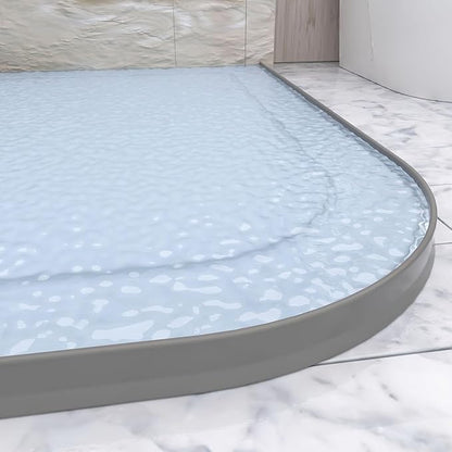 Raycity 3" High Shower Threshold Water Dam 67 IN Collapsible Shower Water Splash Guard for Curbless Shower Threshold Barrier Water Stopper for Wet and Dry Separation Bathroom and Kitchen (Grey)