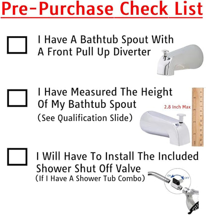 Wondurdog Bathtub Spout and Garden Hose Attachment Dog Wash Kit w/Splash Shield and Rubber Scrubbing Teeth. Tub Spouts with Front Pull Up Diverter Only. Pet Grooming for Long and Short Hair.