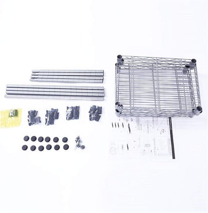 4 Tier Storage Racks Shelving, Heavy Steel Pantry Shelves, Adjustable Wire Shelving Rack, Suitable for Garage, Kitchens, Offices, 14" W x 10" D x 31" H, Silver