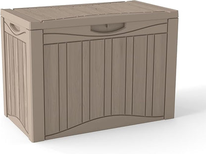 TARKARI 50 Gallon Lockable Resin Deck Box, Waterproof & UV-Resistant Outdoor Storage Box for Outdoor Cushion Storage, Garden Tools & Pool Accessories Storage, Gray