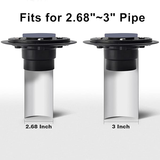 4-1/4"Square Brushed Nickel Shower Drain，Base with Adjustable Drain Flange Kit PVC,Removable Grille Strainer Drain Cover with Screws,SUS304 Stainless Steel