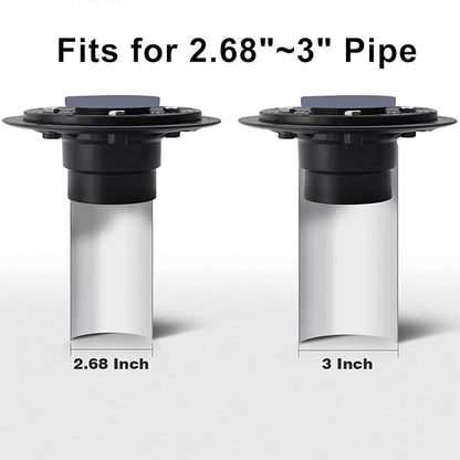 4-1/4"Square Brushed Nickel Shower Drain，Base with Adjustable Drain Flange Kit PVC,Removable Grille Strainer Drain Cover with Screws,SUS304 Stainless Steel