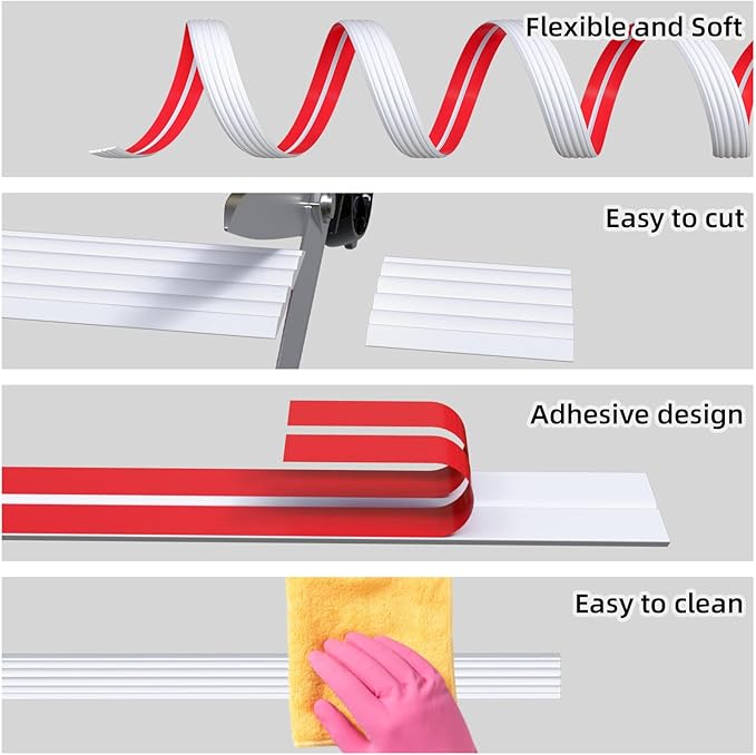10FT Flexible Wall Corner Protector Moulding Trim, Peel and Stick Inside & Outside Wall Corner Guards Edge Protector,Self Adhesive Molding Trim Strip for Edge Ceiling