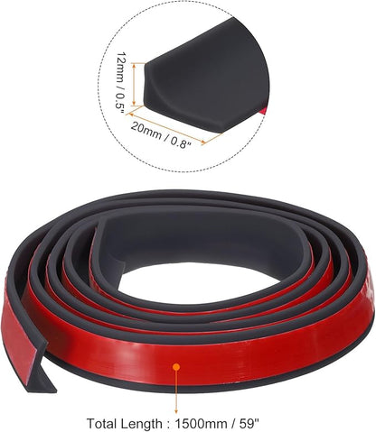 uxcell 59 Inch Collapsible Shower Barrier Stopper Water Splash Guard Blocker 59"Lx0.8"Wx0.5"H for Bathroom Kitchen Wet and Dry Separation, Black