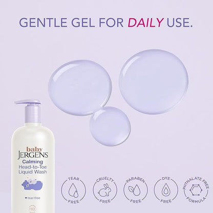 Jergens Baby Calming Head to Toe Liquid Baby Wash, Body Wash and Shampoo, Tear Free, 20 Fl Oz