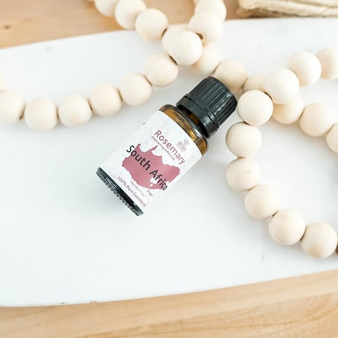 Rosemary Essential Oil - Direct from Qobo Qobo South Africa - Steam Distilled - Aceite Esencial de Romero for Aromatherapy, Massage, Diffuser, DIY Candle and Soap Making - 15ml