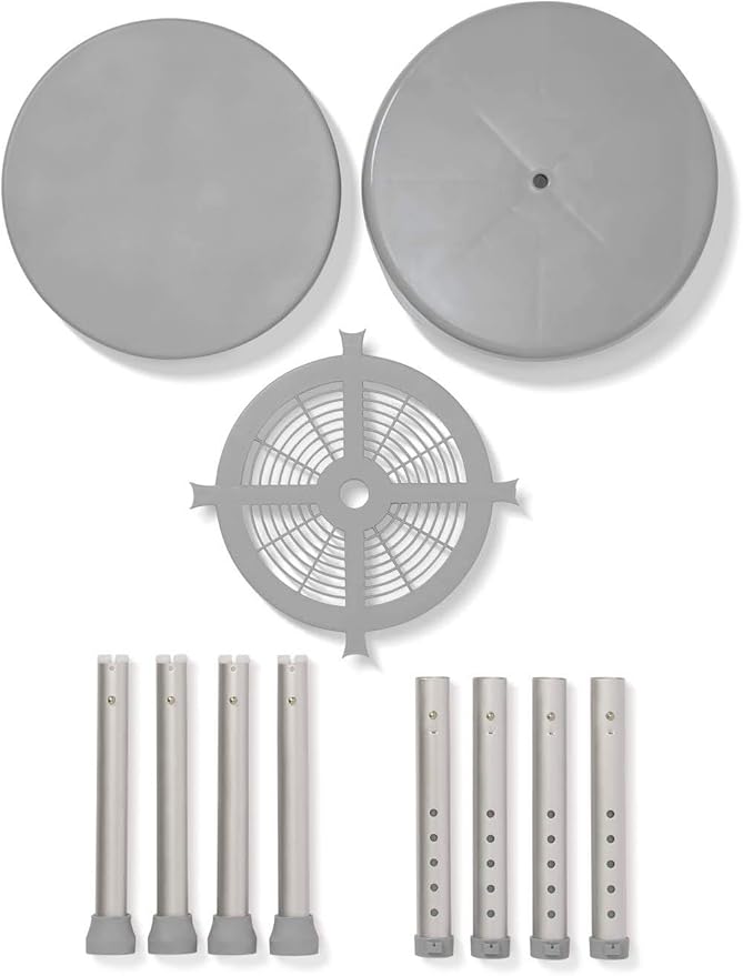Medline Durable Aluminum Frame, Round Swivel Shower Stool, Gray, Supports up to 300lbs.