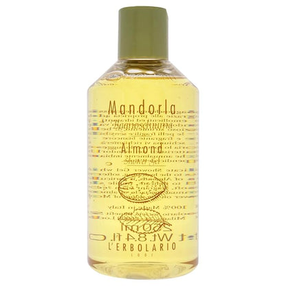 L'Erbolario Shower Gel - Moisturizing Body Wash for Dry Skin - Nourishing Body Soap with Sweet Almond Extract - Warm Amber Scent - Almond - 8.4 oz