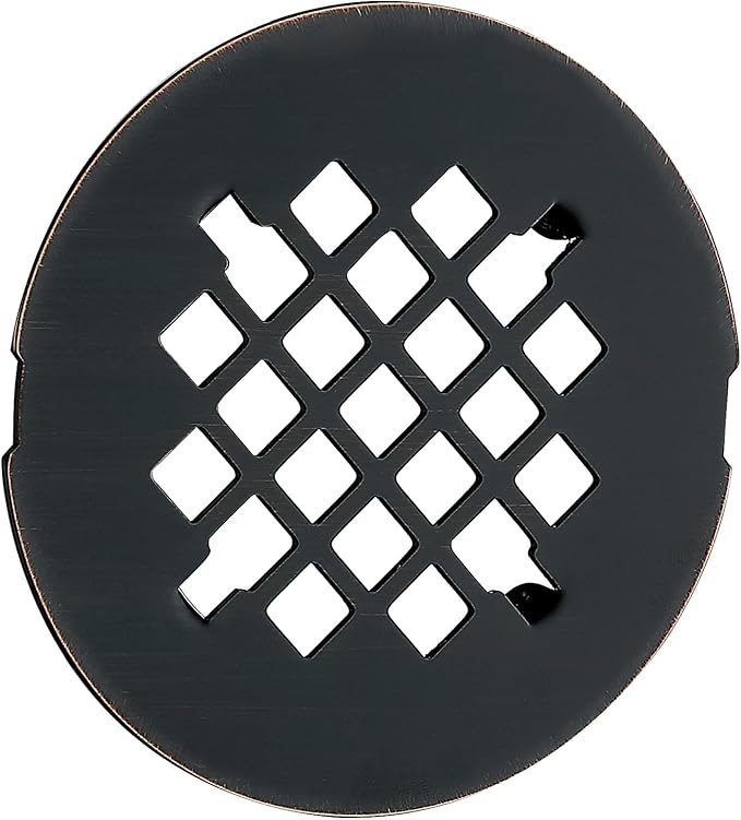 4-1/4 inches Snap-On Round Shower Drain Cover, Stainless Steel (Oil Rubbed Bronze)