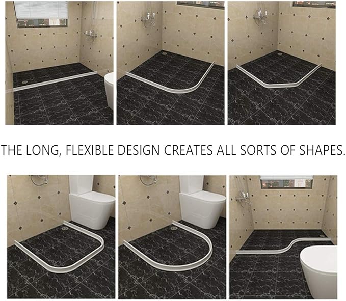 Duzzy 98 Inch Collapsible Shower Threshold Water Dam, Ideal for Wheelchair Accessible, Suitable for Accessibility ADA Handicap Showers