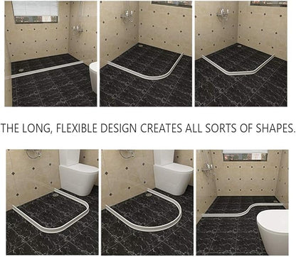 Duzzy 118 Inch Collapsible Shower Threshold Water Dam, Ideal for Wheelchair Accessible, Suitable for Accessibility ADA Handicap Showers